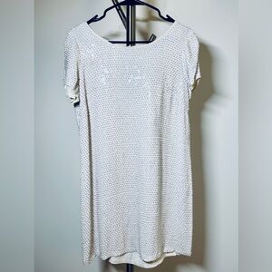 French Connection Elegant White Sequin Dress above knee Women's SZ 8